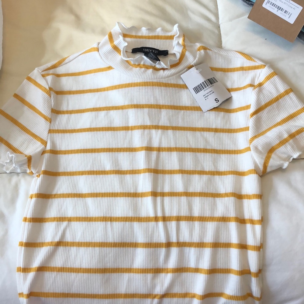 High neck striped top